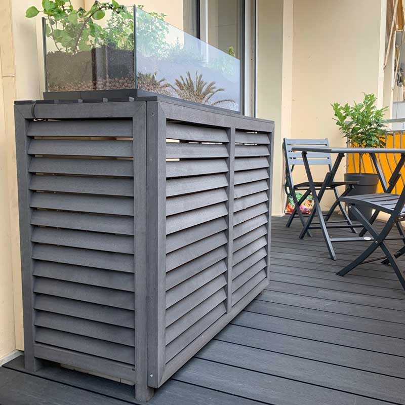 Cache clim en bois composite